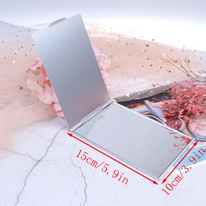 L48 Size Pocket Rectangle Makeup Folding Mirrors Ultra-thin Folding Make Up Mirror Personalised Portable Compact Cosmetic Mirror