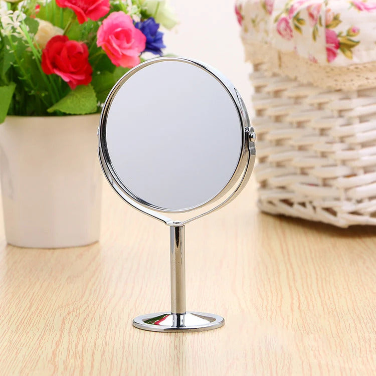TSHOU908  Magnification  Makeup Mirror Dual 2 Sided Round Shape Rotating Cosmetic Mirror Stand Magnifier Mirror Standing Mirro