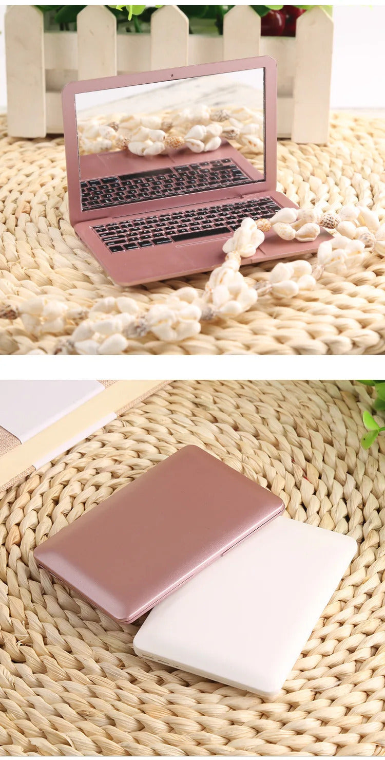 TSHOU1204 Portable Mini Makeup Mirror Pocket Laptop Glass Women Girls Creative Home Decorative Folding Mirrors Tool Computer Mirror