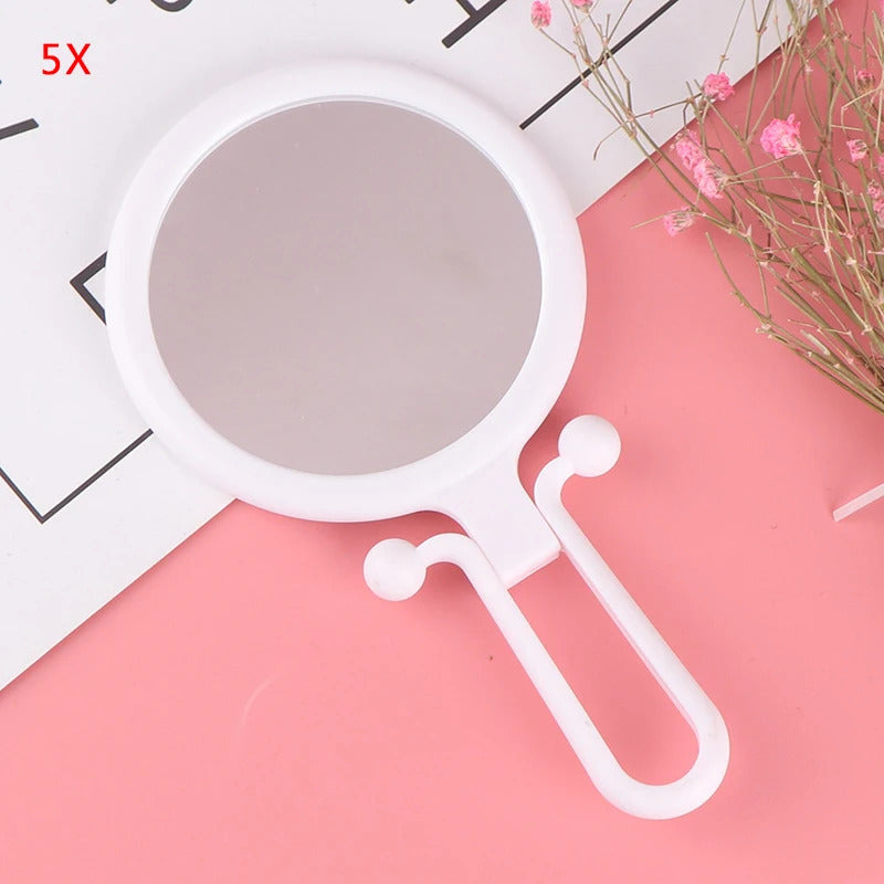 SET18  Travel 15/10X Magnifying Handheld Vanity Mirror Folding Hand Held Mirror-Double Sided Folding Adjustable Pedestal Makeup