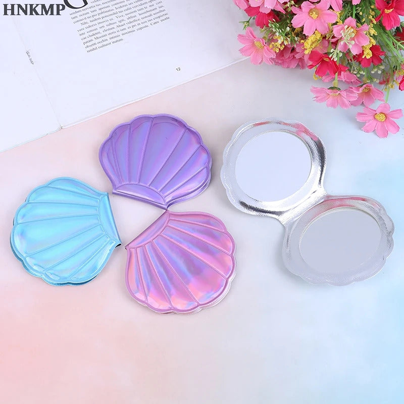 CX213 Girls 2-Face Pocket Cosmetics Mirror Shell PU Leather 1:2 Magnifier Make Up Mirrors Portable Makeup Mirror