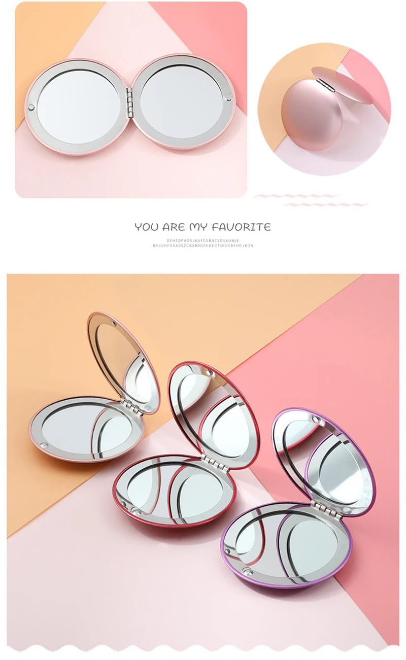 TSHOU687 New Women Small Makeup Mirror Cosmetic Magnifying Make Up Mirror for Purse Travel Bag Mirror