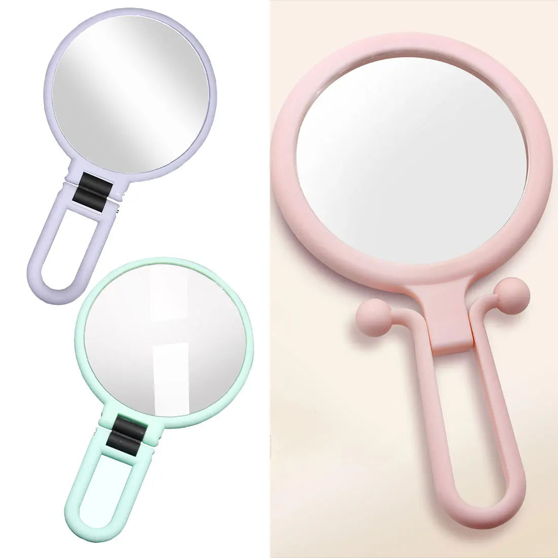 TSHOU510   Magnifying Makeup Mirror Hand Mirror Portable Folding Makeup Makeup Mirror Double-Sided Handheld Mirror Makeup Tool