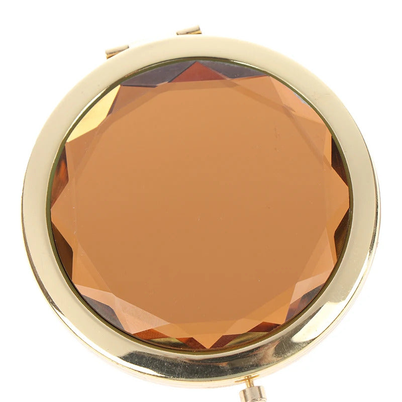 L680  Luxury Crystal Makeup Mirror Portable Round Folded Compact Mirrors Pocket Mirror Making Up for Personalized Gift
