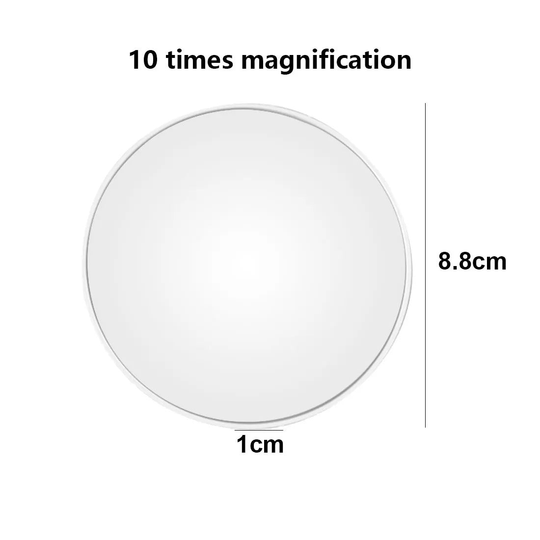 TSHOU1158 Portable Vanity Mini Pocket Round Makeup Magnifying Mirror With Two Suction Cups Compact Cosmetic Mirror Tool 5X 10X