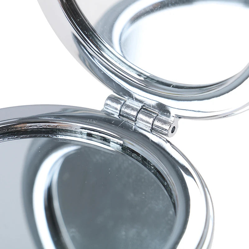 TSHOU921 Double-Sided Folding Cosmetic Mirror Mini Makeup Mirror Compact Pocket Mirror Female Gifts With Flowing Sparkling Sand
