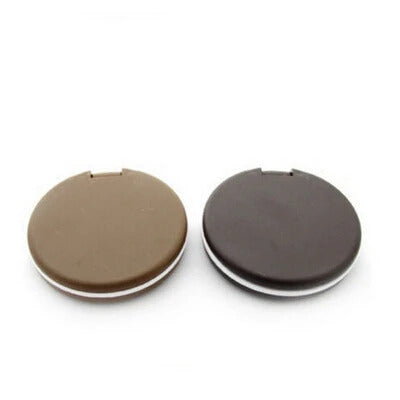 CX473 Women Makeup Tool Pocket Mirror Makeup Mirror Mini Dark Brown Cute Chocolate Cookie Shaped With Comb Lady
