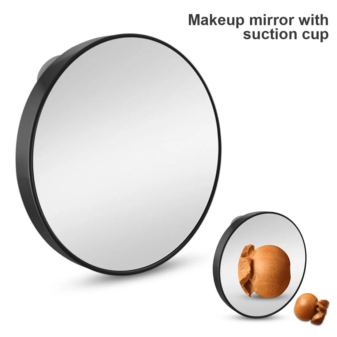 cx161 Portable Vanity Mini Pocket Round Makeup Magnifying Mirror With Two Suction Cups Compact Cosmetic Mirror Tool 5X 10X