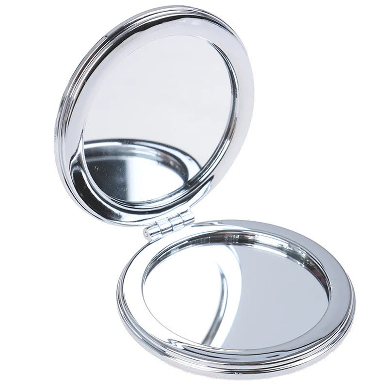 TSHOU921 Double-Sided Folding Cosmetic Mirror Mini Makeup Mirror Compact Pocket Mirror Female Gifts With Flowing Sparkling Sand