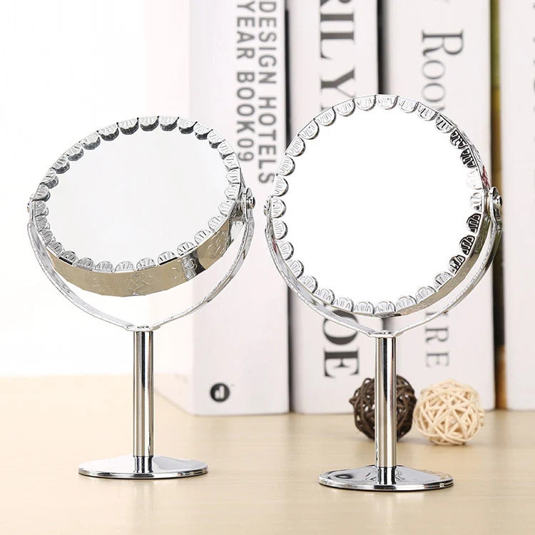 CX191  Magnification  Makeup Mirror Dual 2 Sided Round Shape Rotating Cosmetic Mirror Stand Magnifier Mirror Standing Mirro
