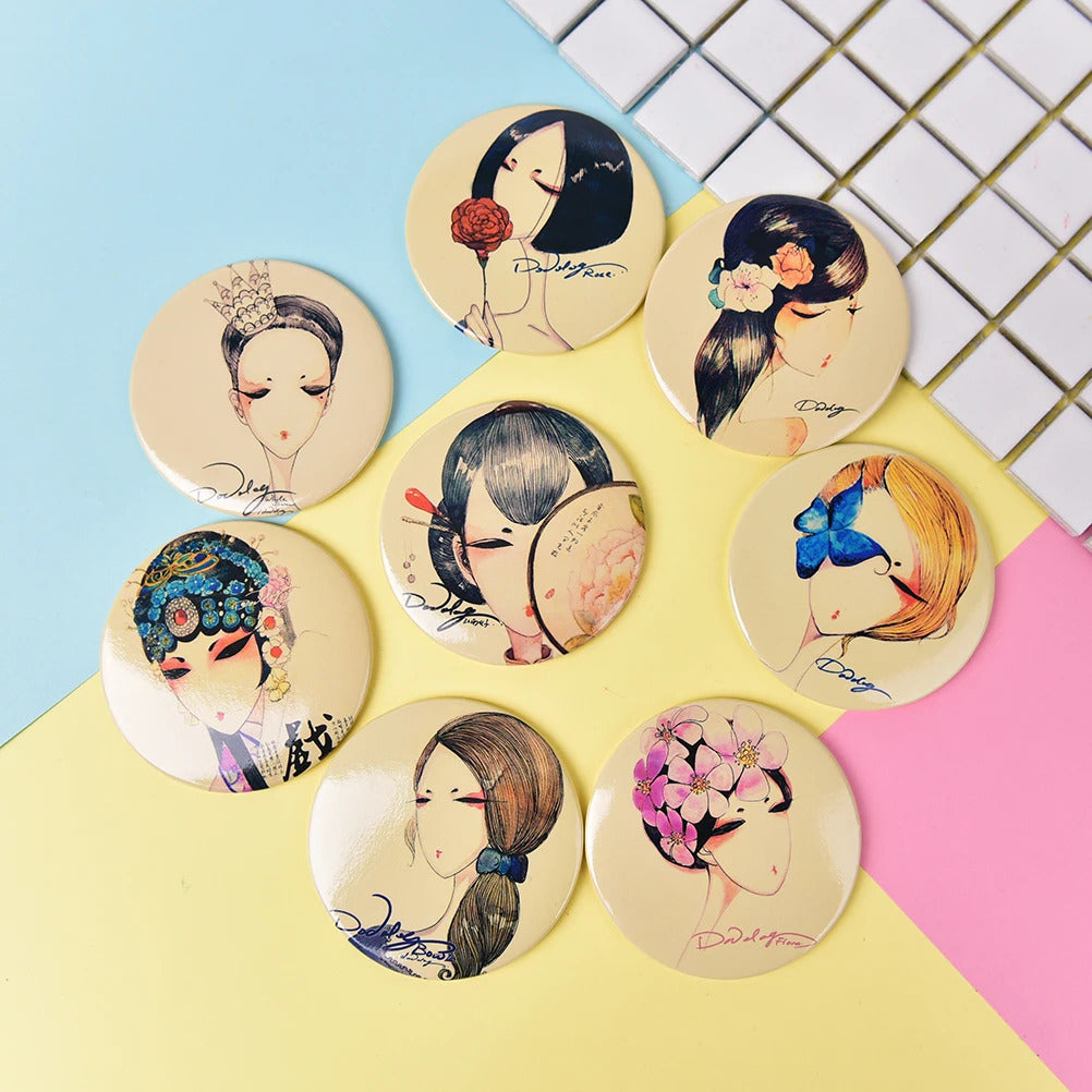 TSHOU696 Portable Mini Pocket Makeup Mirror Cosmetic Compact Mirrors Espelho De Maquiagem Espejos De Bolsillo Randomly Sent