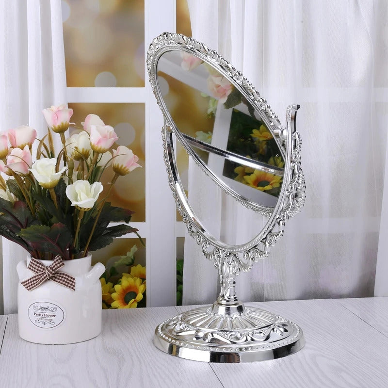 CX204 Sides Makeup Mirror Stand Table Cosmetic Mirror Plastic Dresser Mirrors Tools