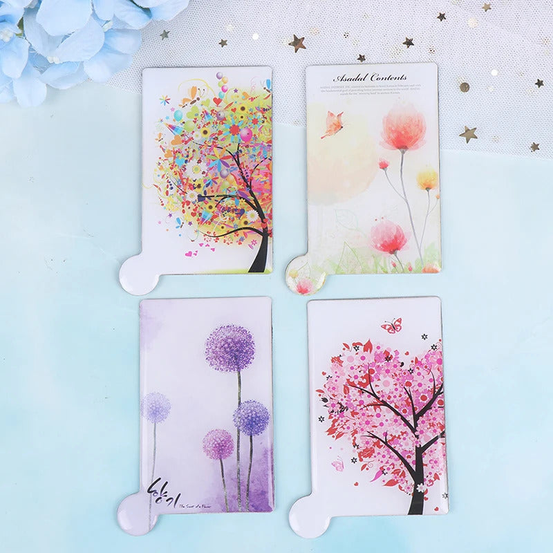 TSHOU1005 Leather Cover Stainless Steel Unbreakable Makeup Mirror Portable Shatter Proof Card Style Pocket Cosmetic Mirror High Quali