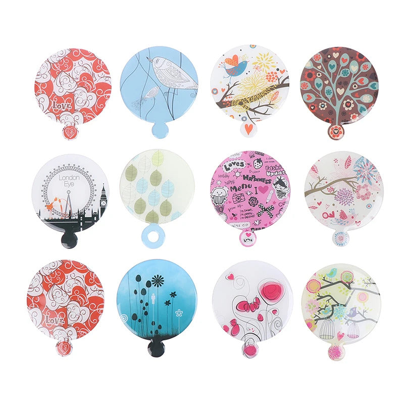 TSHOU899 Portable Mini Unbreakable Makeup Mirror Card Shatter Proof Card Style Pocket Cosmetic Mirror PU Leather Cover Stainless