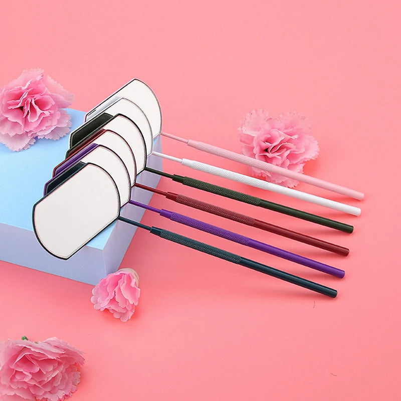 L196 Checking Eyelash Extension Mirror Large Makeup Magnifying Beauty Handle Mirror Mouth Oral Teeth Care Multifunction Checking
