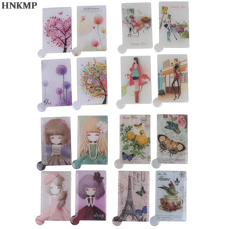 L237 Portable Shatter Proof Card Style Pocket Cosmetic Mirror PU Leather Cover Stainless Steel Unbreakable Makeup Mirror