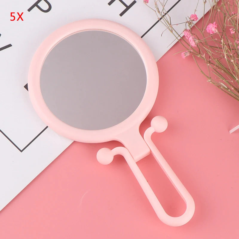SET18  Travel 15/10X Magnifying Handheld Vanity Mirror Folding Hand Held Mirror-Double Sided Folding Adjustable Pedestal Makeup