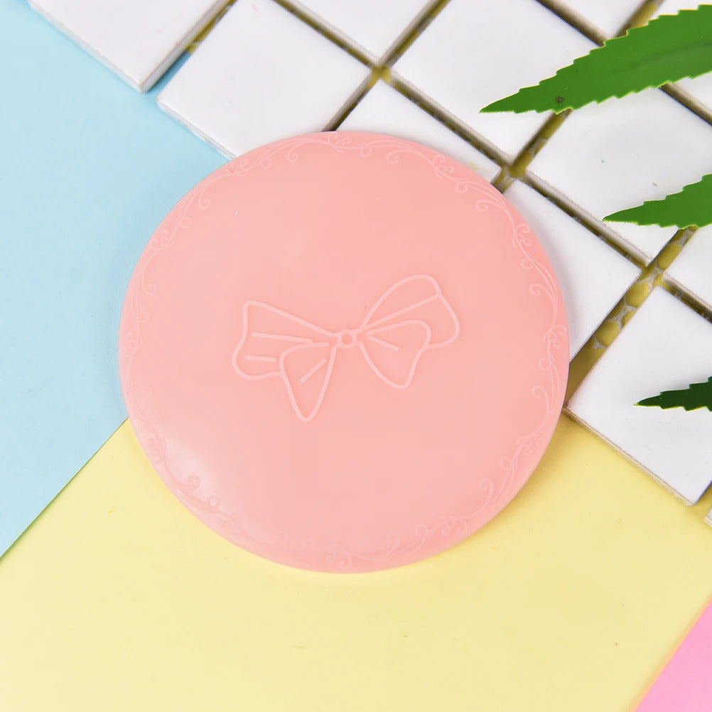 DSHOU190 Pink Cute 1pcs Mini Pocket Makeup Mirror Cosmetic Compact Metal Mirrors Color Random Dia 7cm