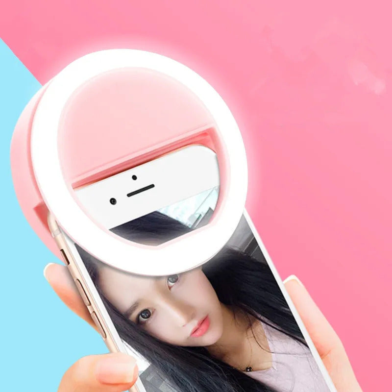 DA23  Mobile Phone Light Clip Selfie LED  Auto Flash for Cell Phone Selfie Flashlight Makeup Mirror Smartphone Round Portable