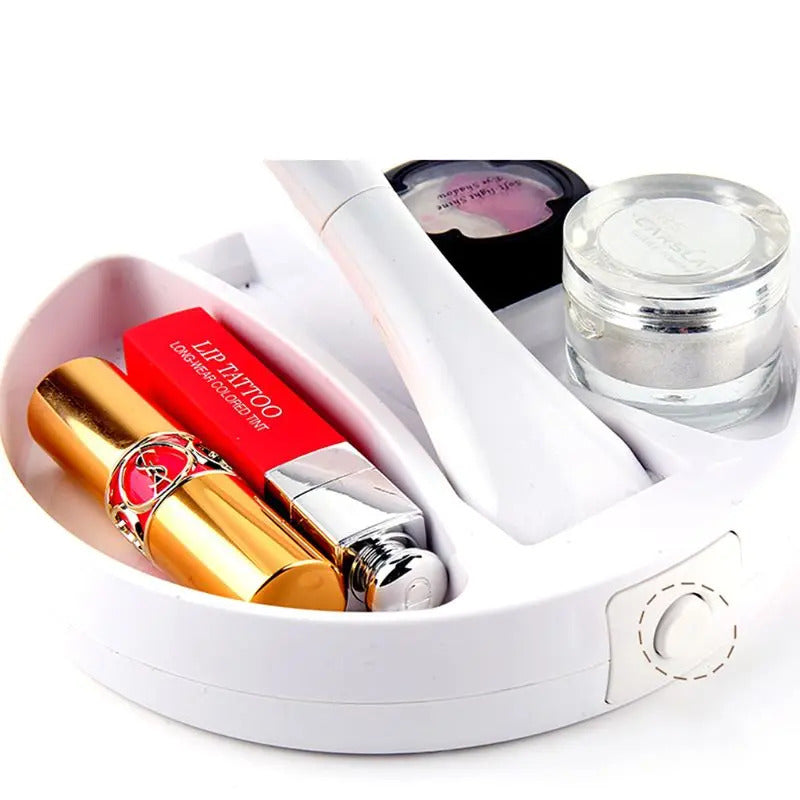 DSHOU291 Double-sided Desktop LED Makeup Mirror with Light Portable Folding Mirrors