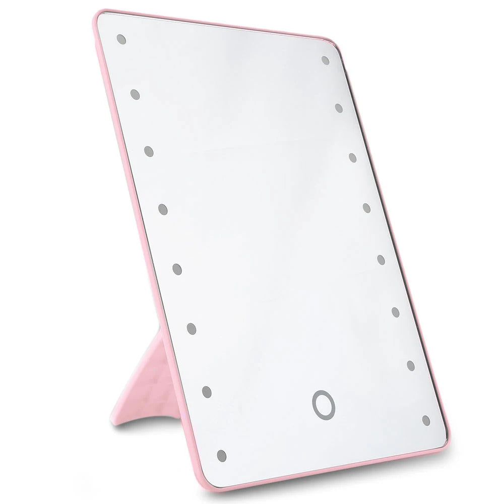 L284 Makeup Mirror With Leds Cosmetic Mirror With Touch Dimmer Switch Battery Operated Stand For Tabletop Bathroom Travelpc