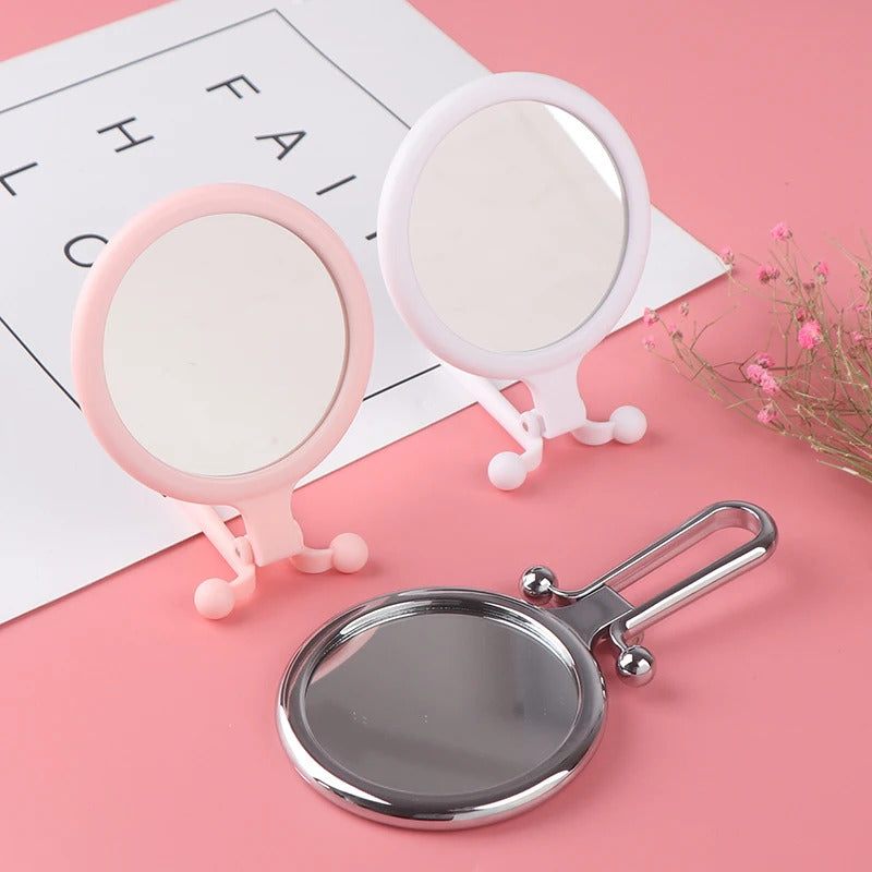 SET18  Travel 15/10X Magnifying Handheld Vanity Mirror Folding Hand Held Mirror-Double Sided Folding Adjustable Pedestal Makeup