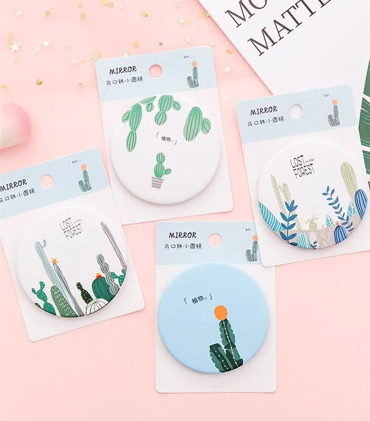 GU416 Makeup Mirror Portable Hand Mini Make Up Mirror Travel Round Pocket Cosmetic Mirror Portable Beauty Makeup Tools