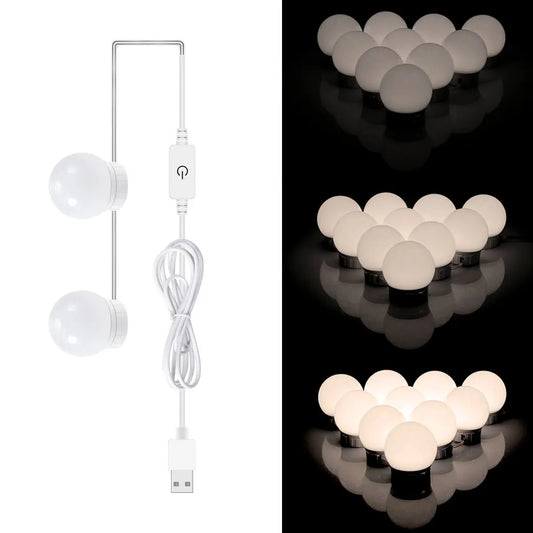 TSHOU280 Led Makeup Mirror Lamp Bulbs Decoration  6 10 14Bulbs Kit Bulb Hollywood Vanity Lights Touch Control for Dressing Table
