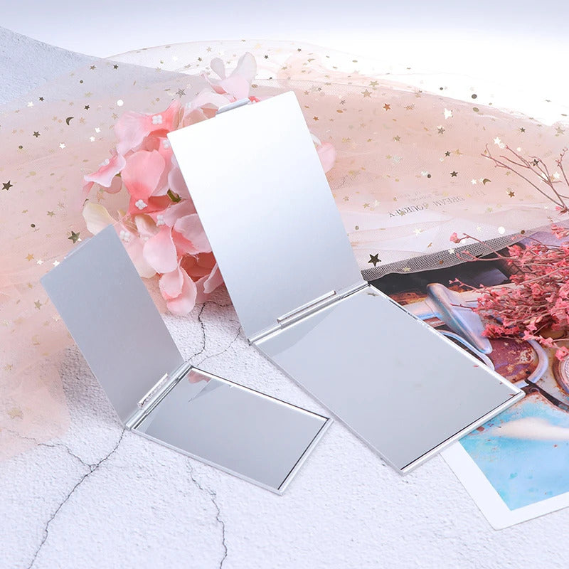 L48 Size Pocket Rectangle Makeup Folding Mirrors Ultra-thin Folding Make Up Mirror Personalised Portable Compact Cosmetic Mirror