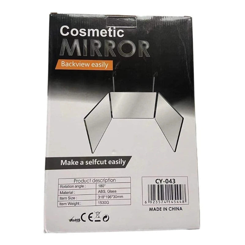 CX196 Trifold Hair Cutting Mirror with Lights 10X Magnification Self Styling Mirrors