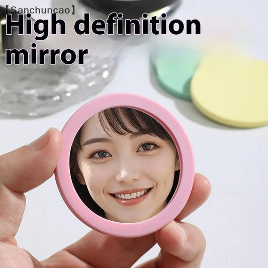 TSHOU1119 Mini Makeup Mirror Round Silicone Cosmetic Mirror Makeup Mirror Portable For Handbag Purse Pocket Compact Cosmetic Beauty Tool
