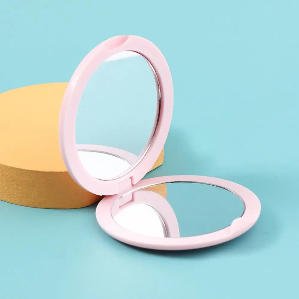 CX487  Portable Double Sided Flip Small Round Mirror Cute Small Mini Folding Mirror Round Round Makeup Mirror Home Decor