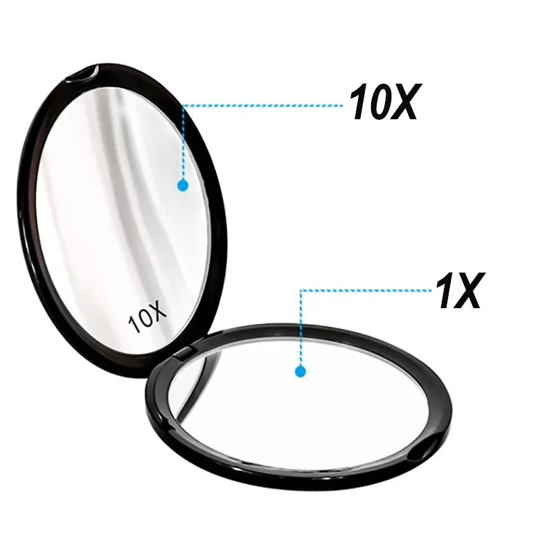 CX519 Makeup Mirror Portable Mini Compact Pocket Handheld Mirror Magnifying 10x Cosmetic Tool Double Sided Makeup Mirror Travel Beauty