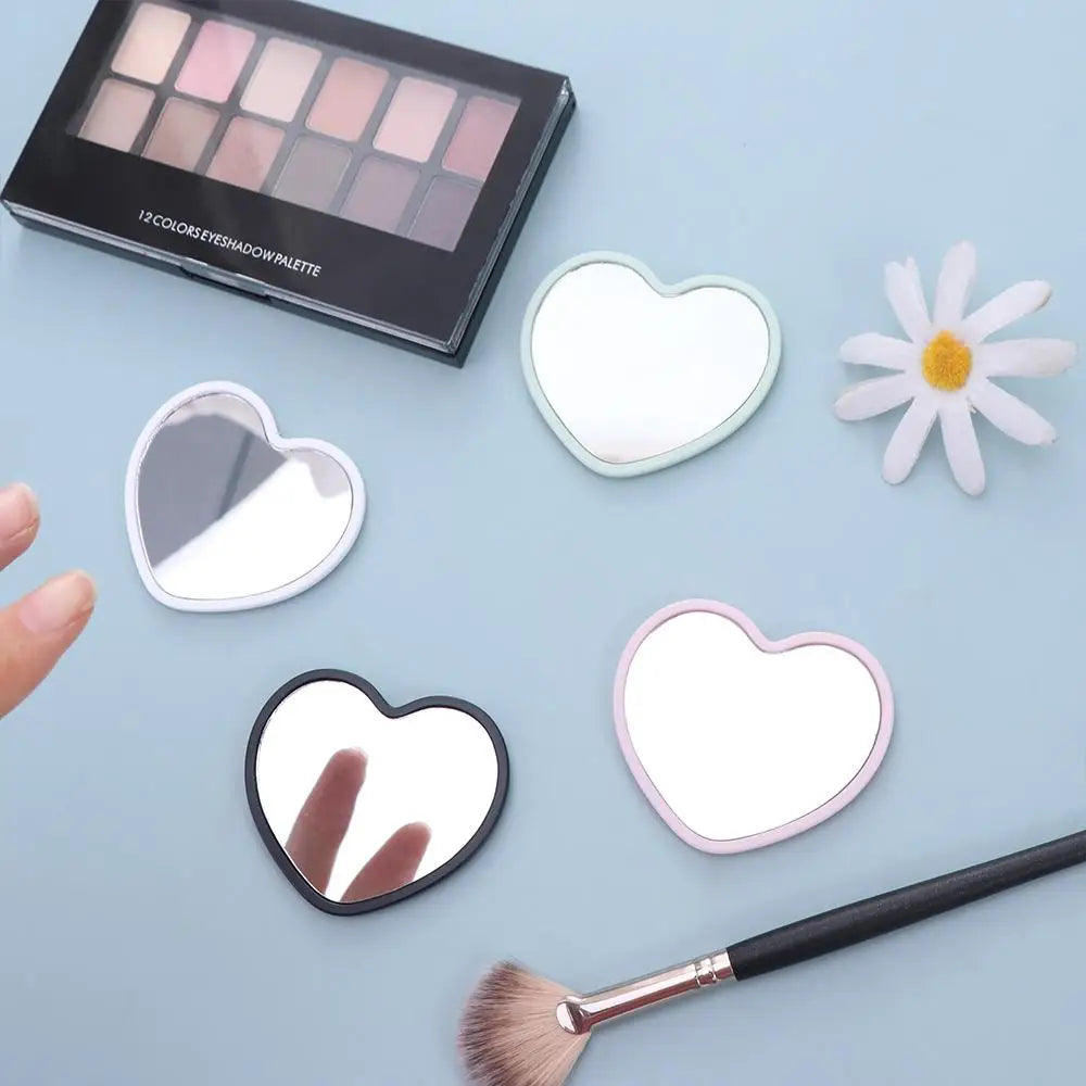 TSHOU1100 Portable Single-sided Heart-shaped Mirror High-definition Handheld Handheld Mirror Little Beauty Make-up Mirror Woman