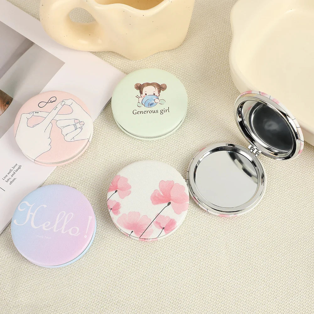 TSHOU1145 Lightweight Portable Mirror High-Quality Double-Sided Mirror Compact Mini for On-The-Go Personal Care Beauty Routine