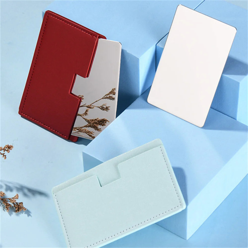 CX501 Stainless Steel Card Cosmetics Mirror Portable Mini Unbreakable Makeup Mirror Shatter Proof Pocket Go Out Pocket Mirror