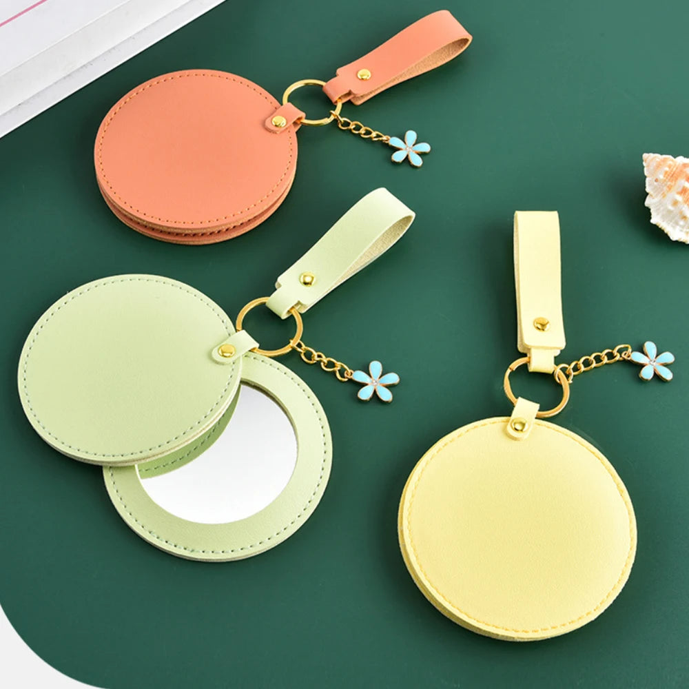CX552  Portable Pocket Mirror Round Mini Travel Mirror Rotate Pocket Mirror Stainless Steel For Bag Home Shopping