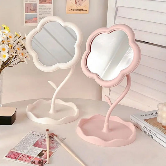 TSHOU1092 Desktop Makeup Mirror Sunflower Shaped Cute Girly Heart Dressing Mirror Detachable Hanging Jewelry High-definition Beauty Mirror
