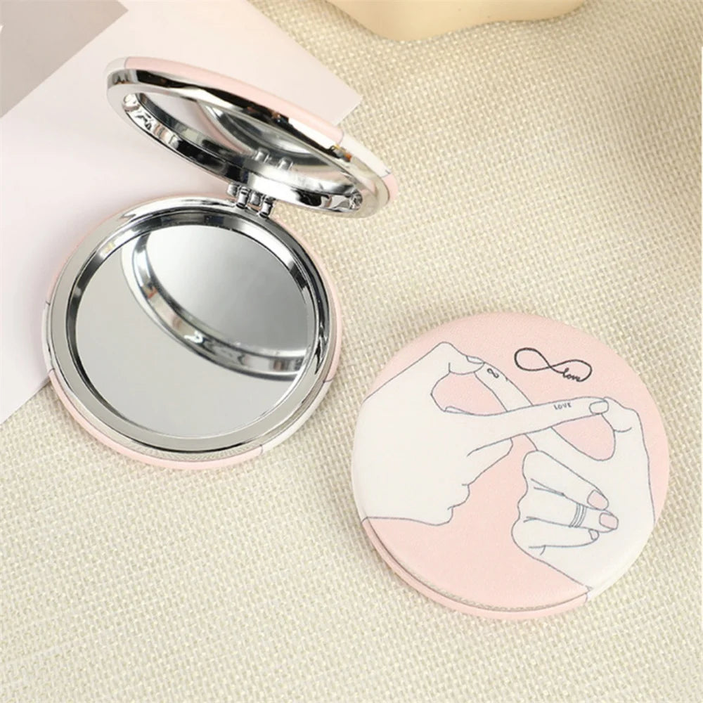 TSHOU1095 Lightweight Portable Mirror High-Quality Double-Sided Mirror Compact Mini for On-The-Go Personal Care Beauty Routine
