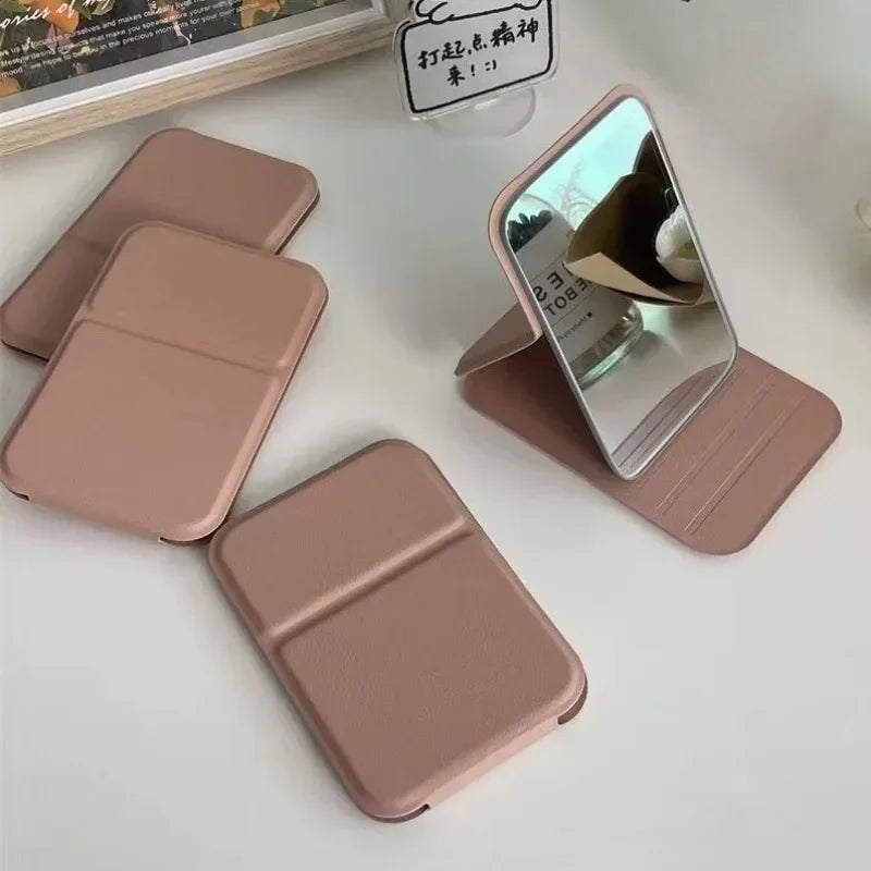 CX515  Hand-Held Desktop Stand Mirror High Definition Folding Makeup Mirror Light Weight Easy To Carry Vanity Mirror Cosmetic Tools
