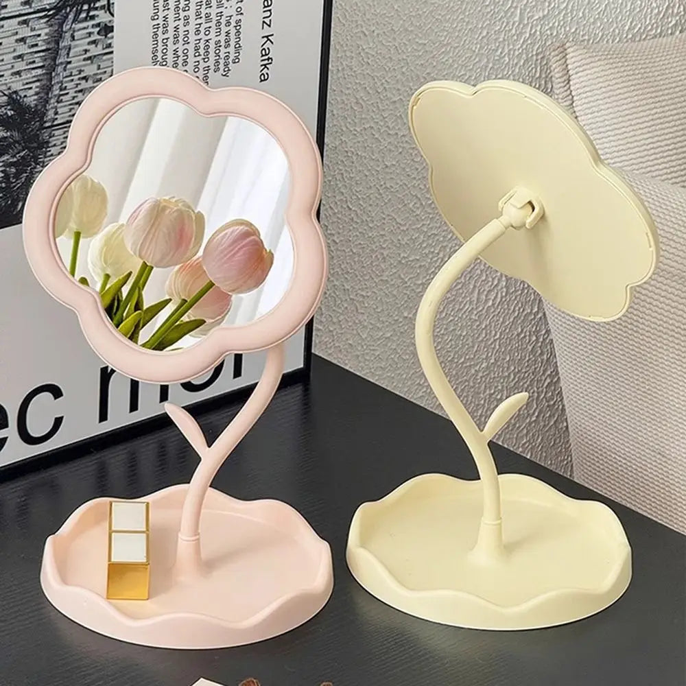 CX518 Desktop Makeup Mirror Sunflower Shaped Cute Girly Heart Dressing Mirror Detachable Hanging Jewelry High-definition Beauty Mirror