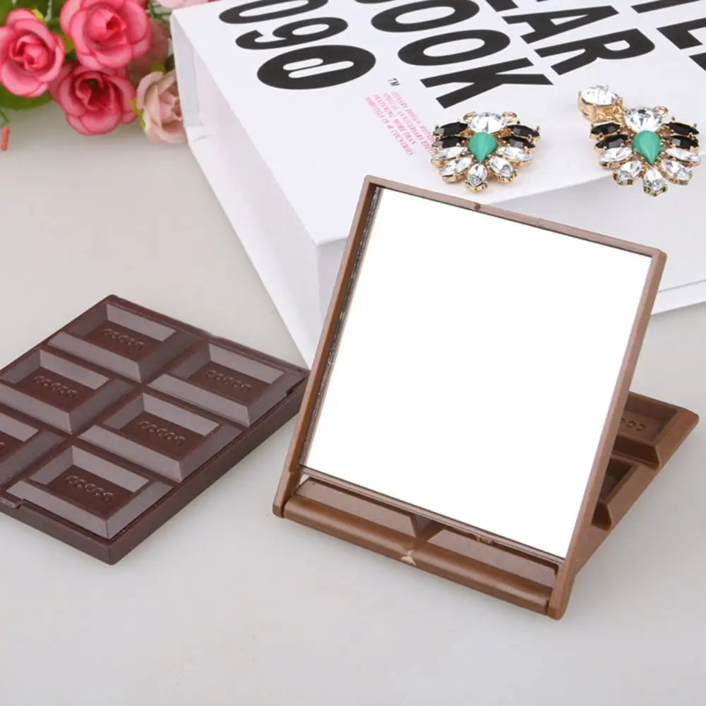SET60 Salon Decorative Chocolate Mirror Square Kawaii Make Up Mirror Unique Plastic Vanity Mirror Students