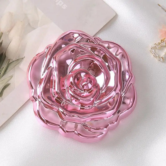 CASHOU188 Portable Mini Mirror Retro Rose Flower Small Pocket Makeup Mirror Double Sided Hand Mirrors Compact Cosmetic Makeup Beauty Tool
