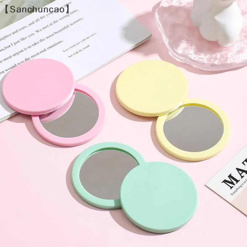 TSHOU1119 Mini Makeup Mirror Round Silicone Cosmetic Mirror Makeup Mirror Portable For Handbag Purse Pocket Compact Cosmetic Beauty Tool