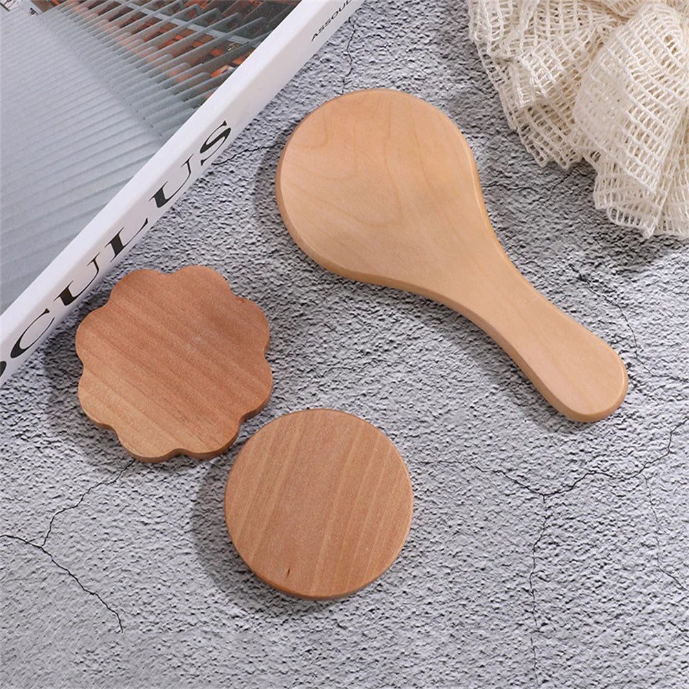 TSHOU1097 New Small Portable Bamboo Makeup Mirror Handmade Handle Round Cosmetic Mirror with Single Handle Personal Vanity Handheld Mirror