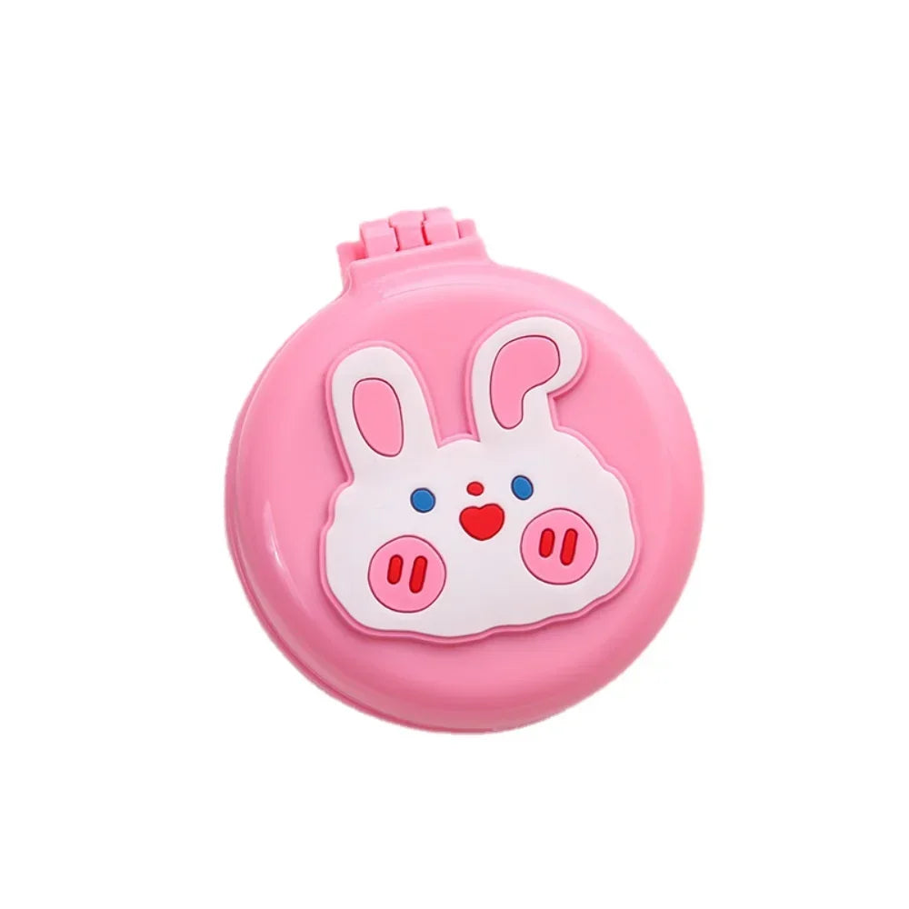 L569 Cute Cartoon Foldable Combs with Mirrors Girls Small Compact Kawaii Folding Comb Children Air Cushion Hair Styling Comb Portable
