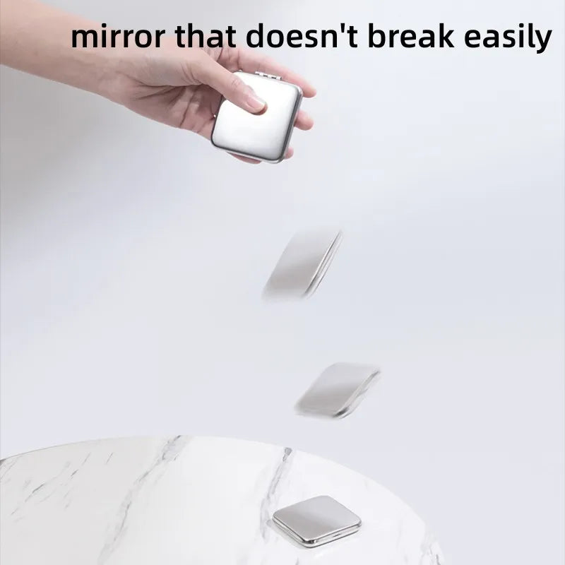 CX508 Foldable Makeup Mirror Portable Double-Sided Mirror Stainless Steel Pocket Small Tinkering Mirror ForTravel Beauty Cosmetic Tool