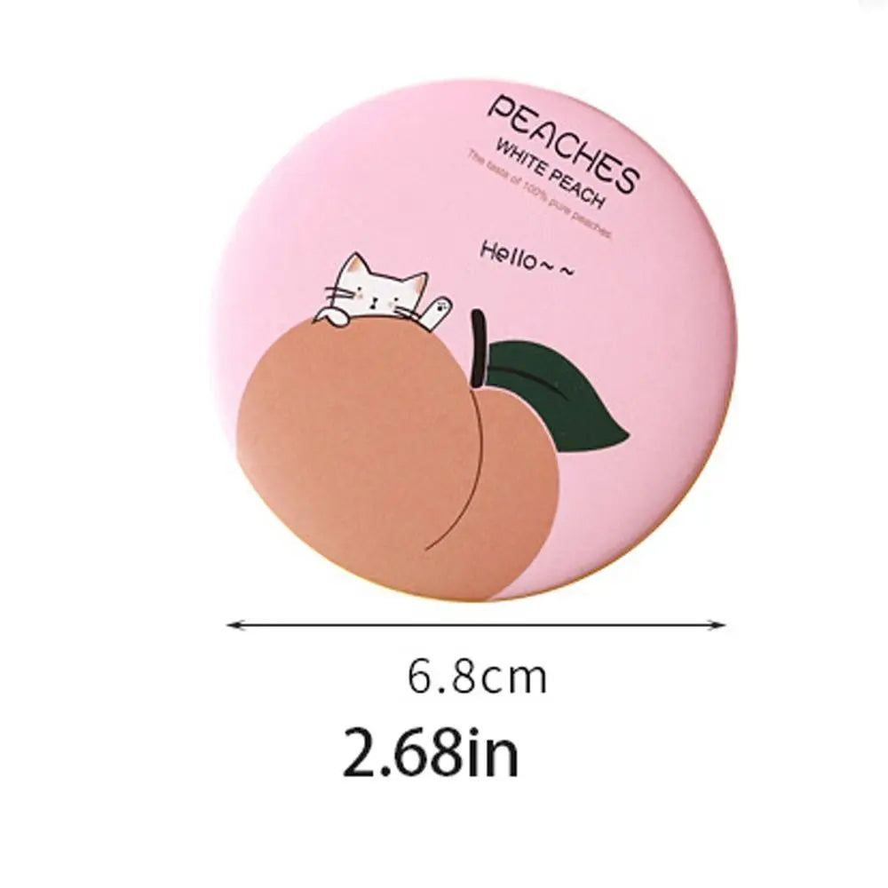 L579 Cute Cartoon Dog Strawberry Panda Letter Small Makeup Mirror Portable Women Girls Makeup Round Mirror Compact Single-sided
