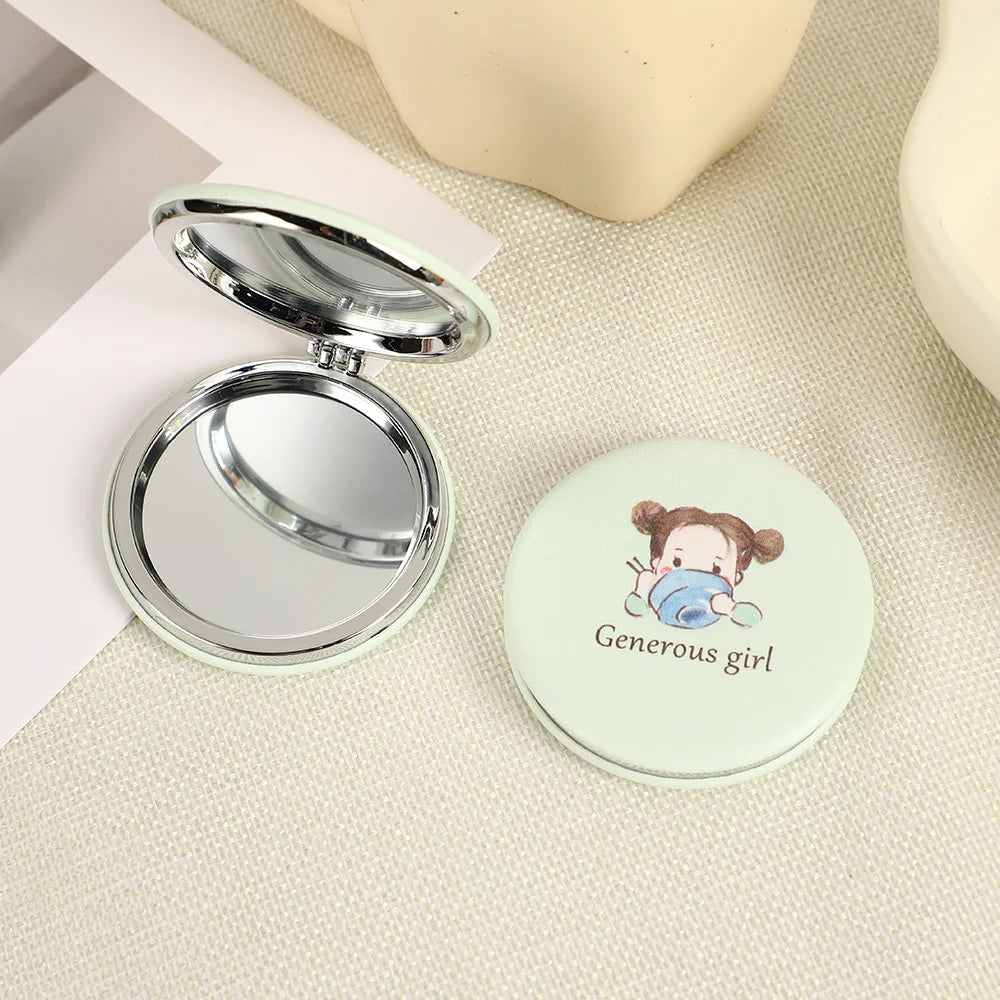 TSHOU1095 Lightweight Portable Mirror High-Quality Double-Sided Mirror Compact Mini for On-The-Go Personal Care Beauty Routine