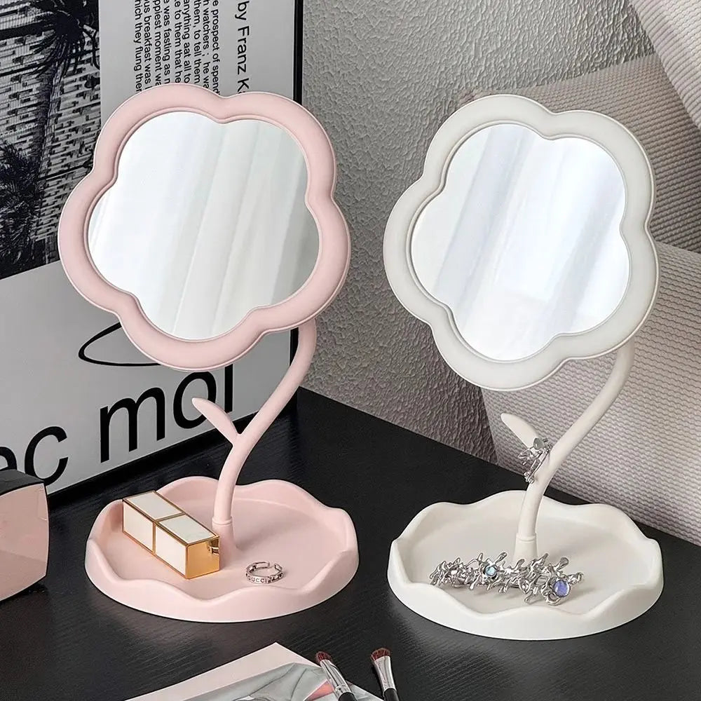 TSHOU1092 Desktop Makeup Mirror Sunflower Shaped Cute Girly Heart Dressing Mirror Detachable Hanging Jewelry High-definition Beauty Mirror